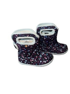 Bogs Kids Purple Confetti Pattern Winter Boots